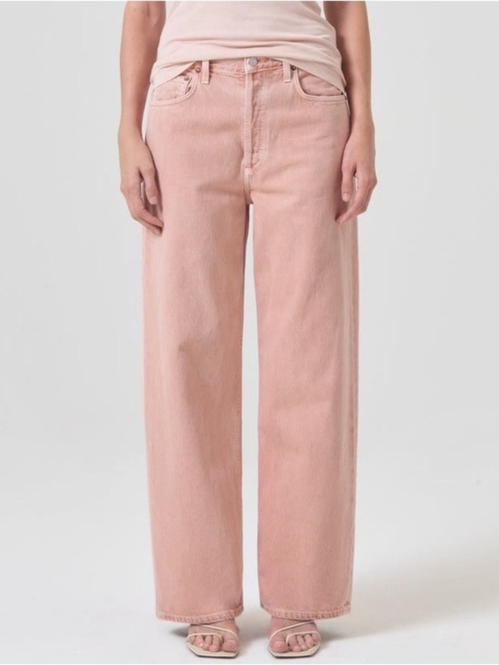 Agolde Low Slung Baggy Jean In Pink Salt Size 31